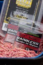 Korum CS Barbless Pellet & Maggot Hook to Nylon