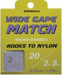 Drennan Wide Gape Match Hook To Nylon