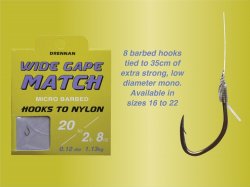 Drennan Wide Gape Match Hook To Nylon