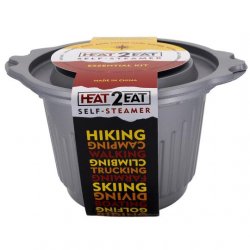 Heat 2 Eat Flameless Ration Self-Steamer Grey (Medium pot) with 2 HeatStones