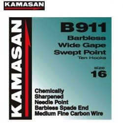 Kamasan B911 barbless Wide Gape swept point