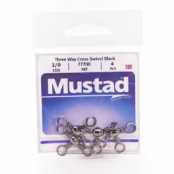 MUSTAD Three Way Cross Barrel Swivel