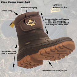 Vass Fleece Lined Velcro Strap Boots