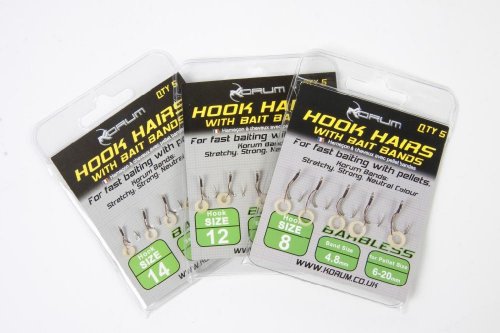 Korum Hook Hairs With Bait Bands