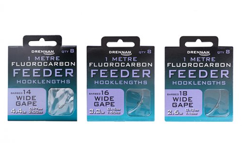 Drennan 1 Metre Fluorocarbon Wide Gape Feeder Rigs