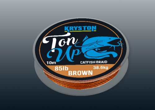 Kryston Ton Up Catfish Braid 85lb 10m Gravel Brown