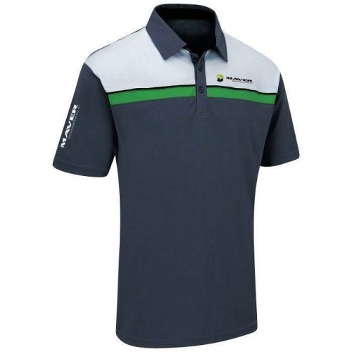 MAVER STRIPE PERFORMANCE POLO SHIRT GREY